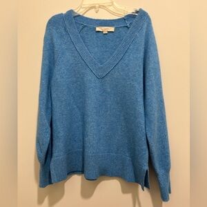 Loft Blue V Neck Sweater Size XS